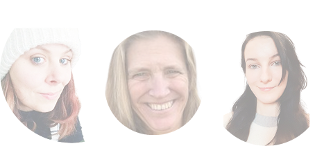 Photos of Jenny Mikesell, Rachel Kirkland and Sidneigh Vitlen